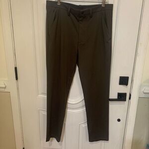 Stylus Mens Performance Golf 100% Polyester Khaki Green Chino‎ Pants 36x32